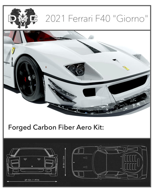 Canards de pare chocs avant en fibre de carbone de DMC pour Ferrari F40 EVO LeMans LM - KDMPARTS EUROPE TUNING STORE