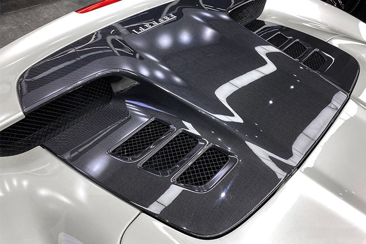 Capot moteur arrière pour Ferrari F458 Spider 2010 - 2014 en fibre de Carbone haute brillance - KDMPARTS EUROPE TUNING STORE