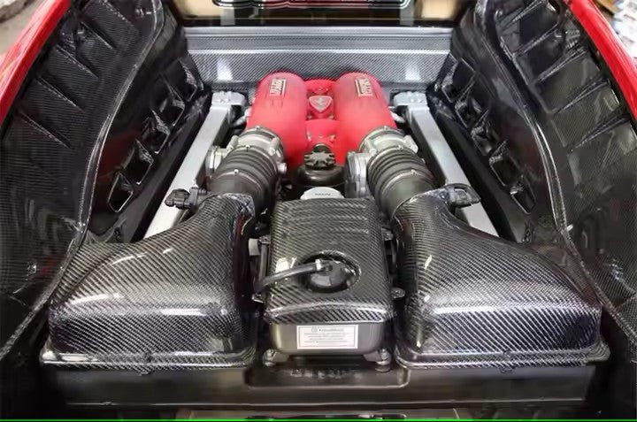 Couvercle de réservoir de liquide de refroidissement pour Ferrari F430 Coupe Spider Scuderia 16M 2004 - 2009 en fibre de Carbone haute brillance - KDMPARTS EUROPE TUNING STORE