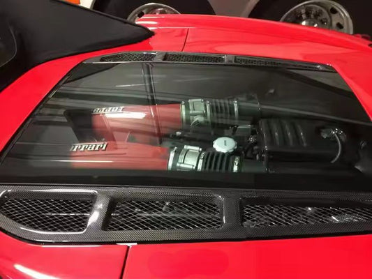 Garnitures de lunette arrière pour Ferrari F430 Spider et 16M 2004 - 2009 en fibre de carbone haute brillance - KDMPARTS EUROPE TUNING STORE