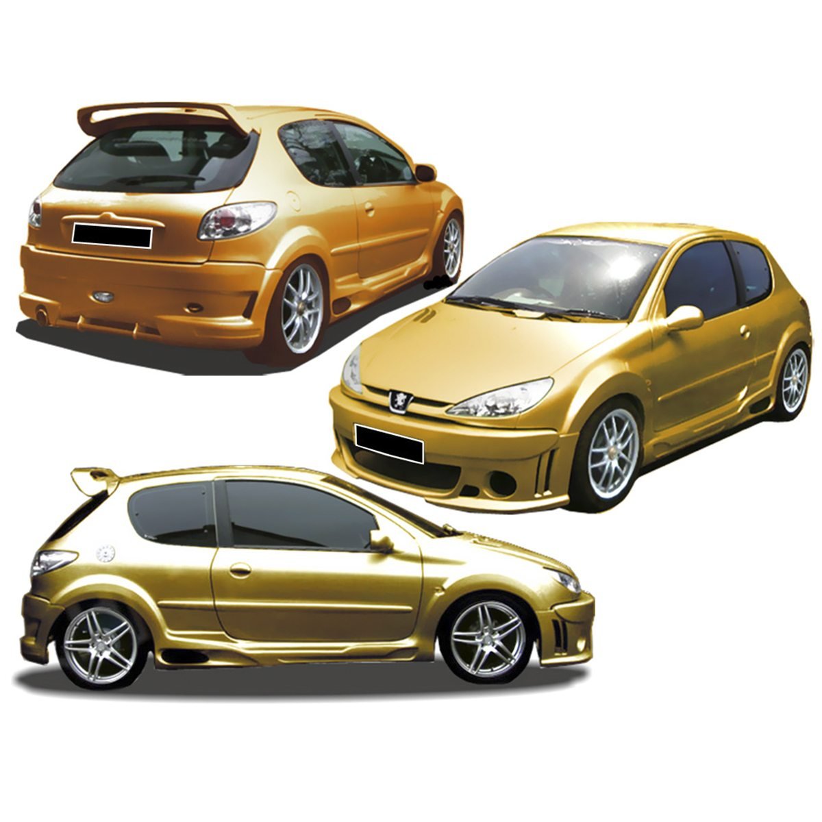 Kit carrosserie pour Peugeot 206 (98 - 08) – Look Volverine - KDMPARTS EUROPE TUNING STORE