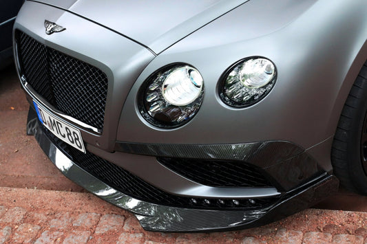 Lame de pare chocs avant en fibre de carbone de DMC pour Bentley Continental GT Coupé et GTC Cabriolet (2016 - 2017) - KDMPARTS EUROPE TUNING STORE