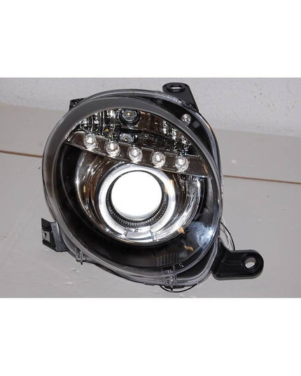 Fiat 500 Phare Avant Noir, Lumière De Jour - KDMPARTS EUROPE TUNING STORE