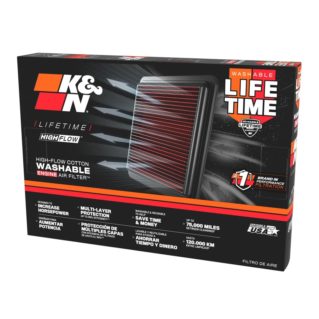 Filtre à Air de Remplacement K&N pour Hyundai Elantra 1.6L L4 Moteur à essence - Tous les modèles