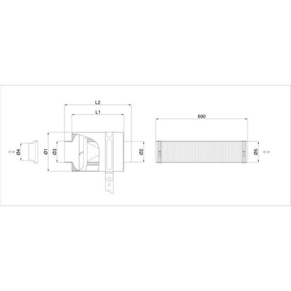 Boite à air carbone CDA BMC - 100 mm diamètre intérieur du col avec élément filtrant coton pour moteur V6 Cyl. & V8