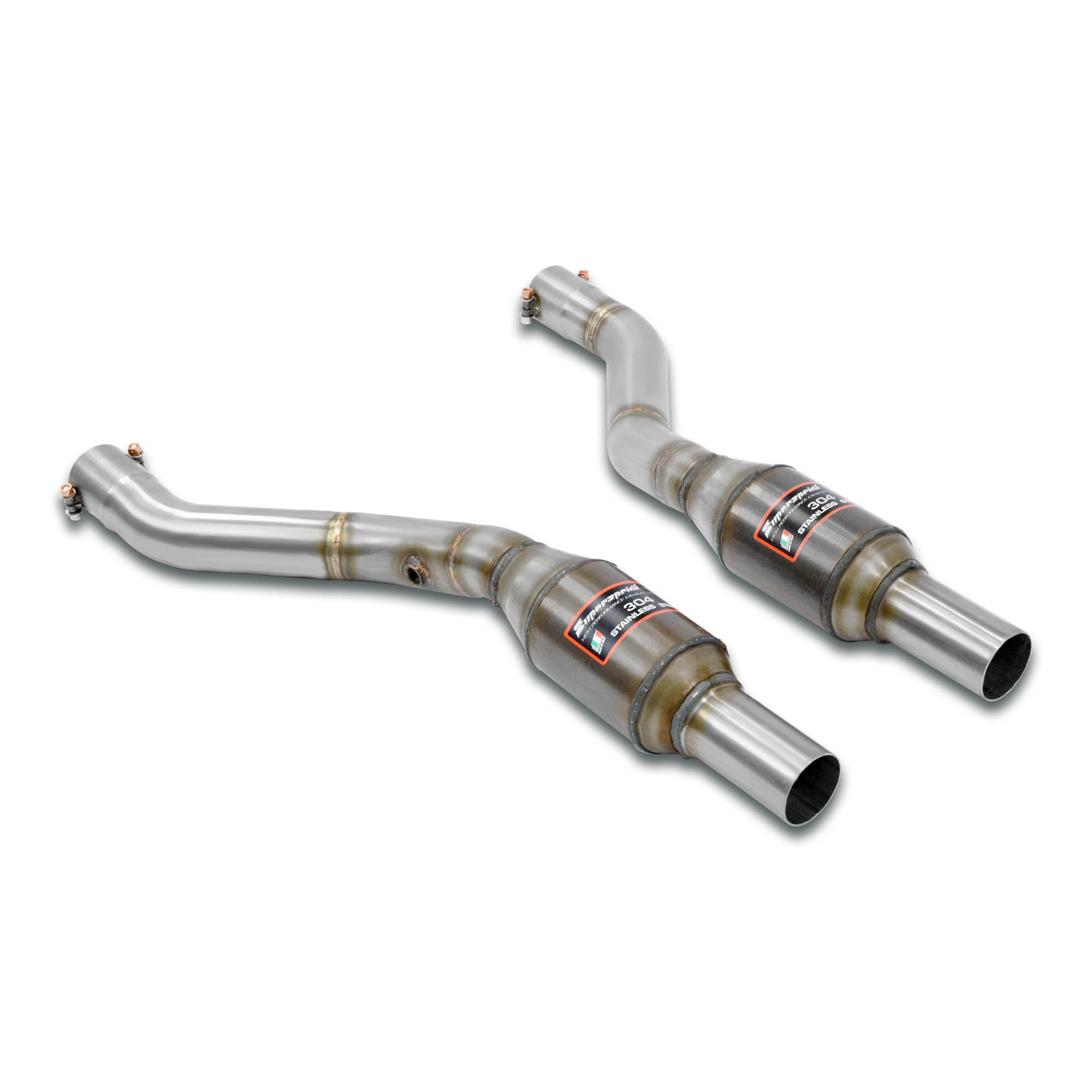 Silencieux avant Droit - Gauche avec catalyseurs métalliques Supersprint pour BMW E46 - Tous les modèles (Per conversione motore V8 m62 4.4i - 4.6i)