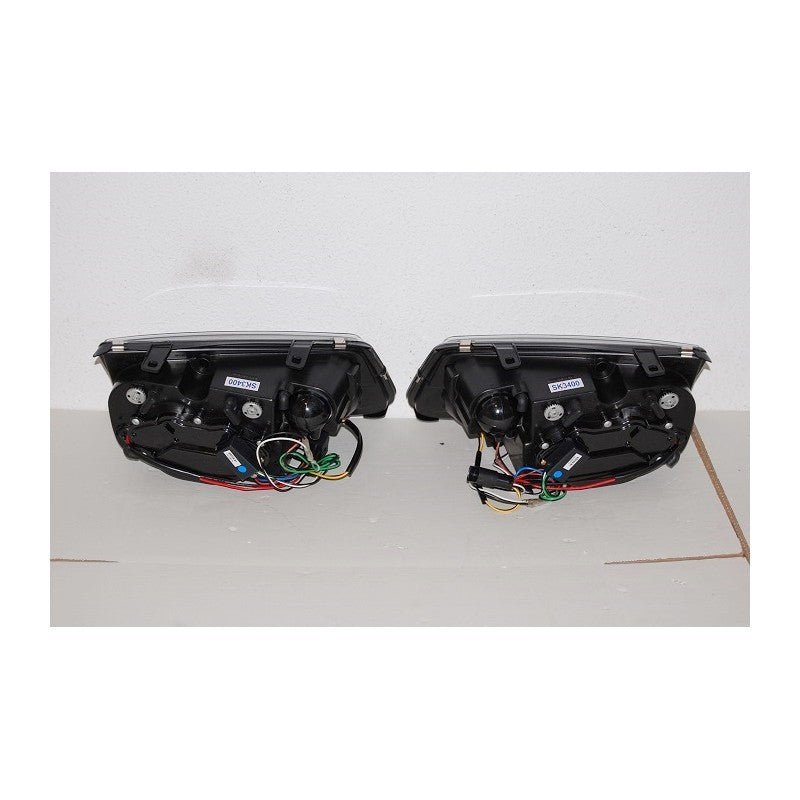 2 Phare Avant avec feux De Jour pour Volkswagen Bora / Jetta 4 '99 fond Noir - KDMPARTS EUROPE TUNING STORE