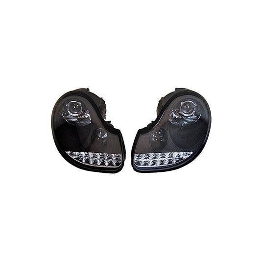 2 Phares Avant avec feux de jour pour Porsche 996 / Boxster 986 97-02 à fond noir - KDMPARTS EUROPE TUNING STORE