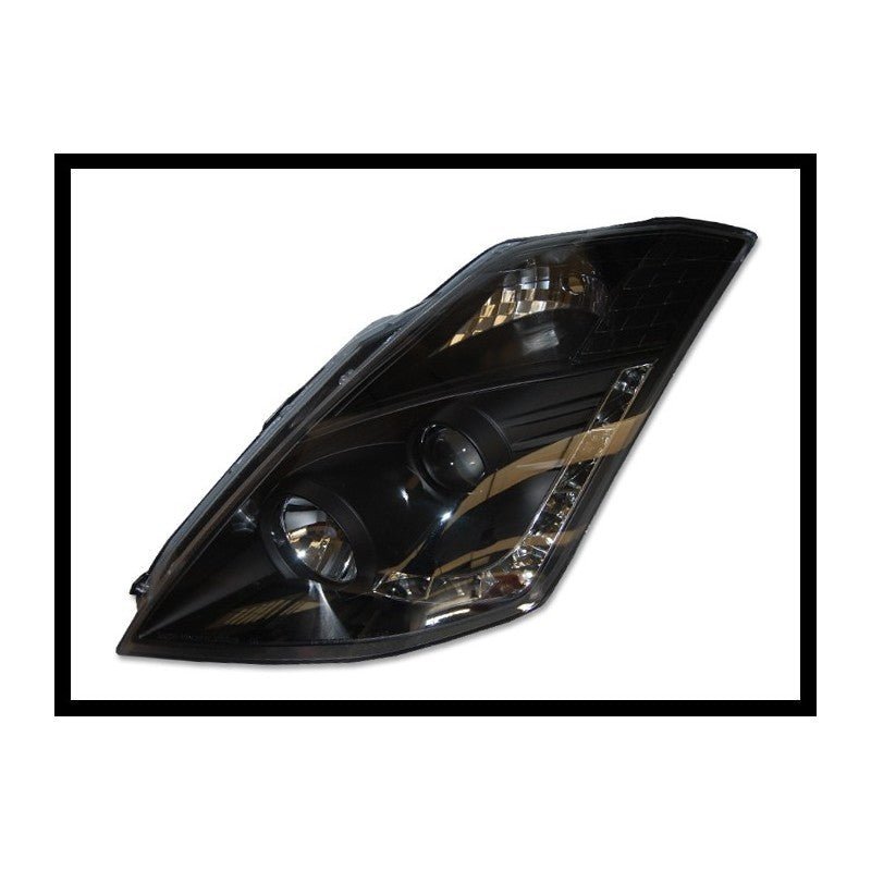 2 Phares Avant pour Nissan 350Z Z33 2003 - 2005 fond Noir - KDMPARTS EUROPE TUNING STORE