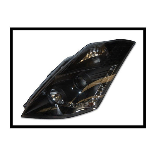 2 Phares Avant pour Nissan 350Z Z33 2003 - 2005 fond Noir - KDMPARTS EUROPE TUNING STORE
