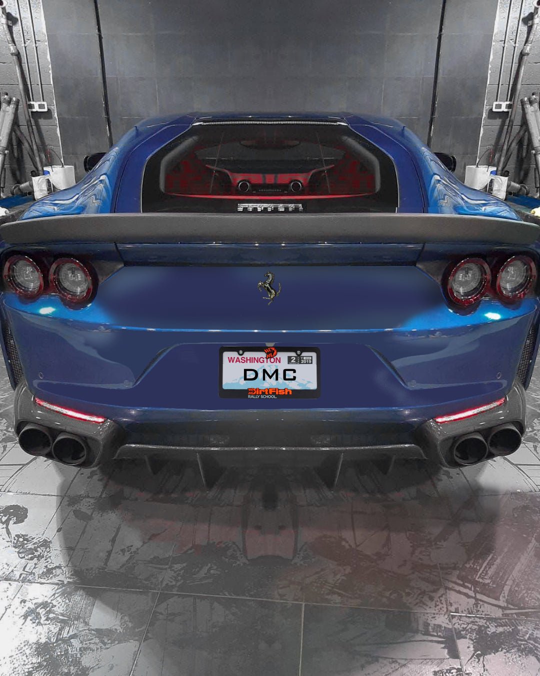 Aileron arrière en fibre de carbone de DMC pour Ferrari 812 SF avec le coffre Superfast d'origine, style Competizione - KDMPARTS EUROPE TUNING STORE