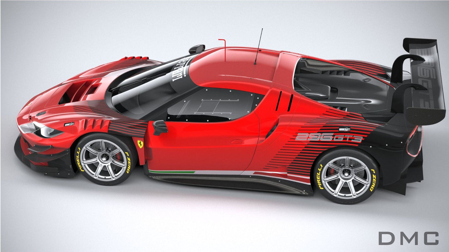 Aileron de coffre en fibre de carbone Style « GT3 » de DMC pour Ferrari 296 GTB / 296 Assetto Fiorano - KDMPARTS EUROPE TUNING STORE