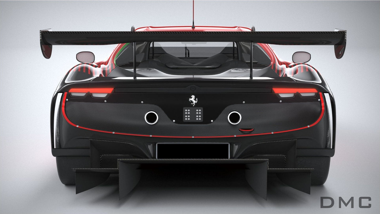 Aileron de coffre en fibre de carbone Style « GT3 » de DMC pour Ferrari 296 GTB / 296 Assetto Fiorano - KDMPARTS EUROPE TUNING STORE
