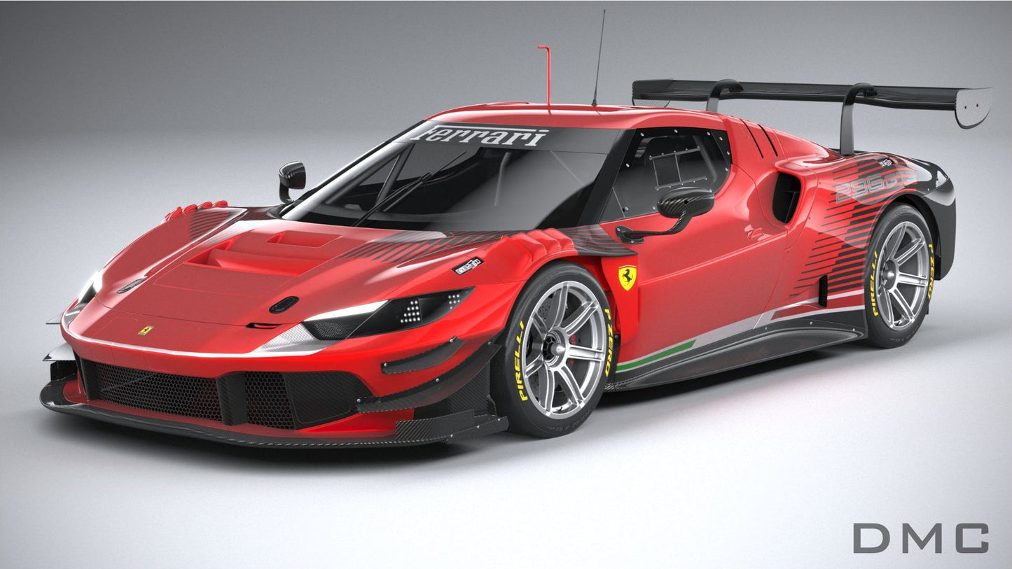 Aileron de coffre en fibre de carbone Style « GT3 » de DMC pour Ferrari 296 GTB / 296 Assetto Fiorano - KDMPARTS EUROPE TUNING STORE