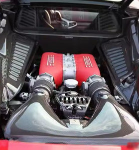 Cache moteur pour Ferrari F458 Coupé Italia / Spider 2010 - 2014 en fibre de Carbone haute brillance - KDMPARTS EUROPE TUNING STORE