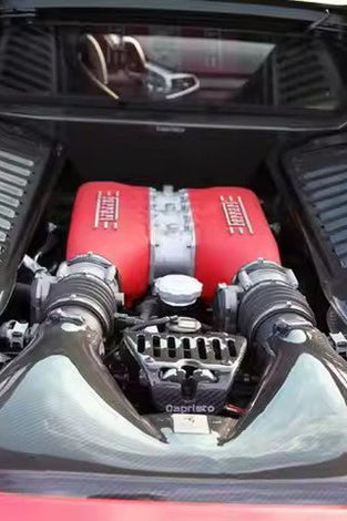 Cache moteur pour Ferrari F458 Coupé Italia / Spider 2010 - 2014 en fibre de Carbone haute brillance - KDMPARTS EUROPE TUNING STORE