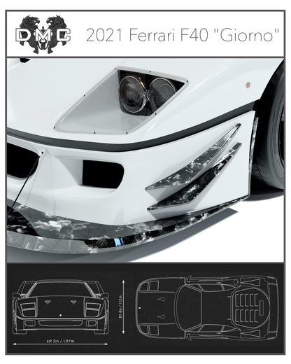 Canards de pare chocs avant en fibre de carbone de DMC pour Ferrari F40 EVO LeMans LM - KDMPARTS EUROPE TUNING STORE