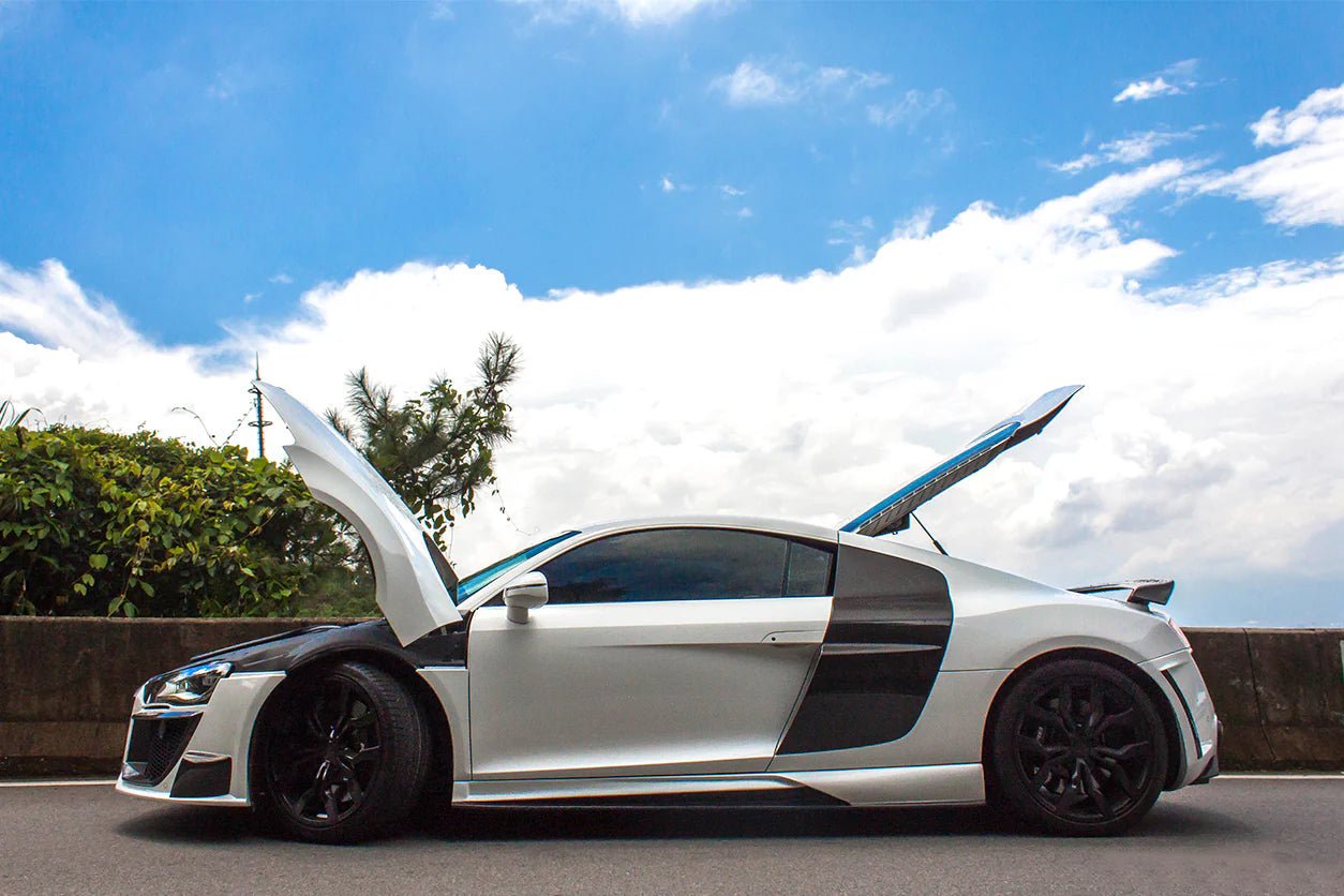 Canards de pare chocs avant en fibre de Carbone pour Audi R8 Coupé Spyder (2009 - 2015) - KDMPARTS EUROPE TUNING STORE
