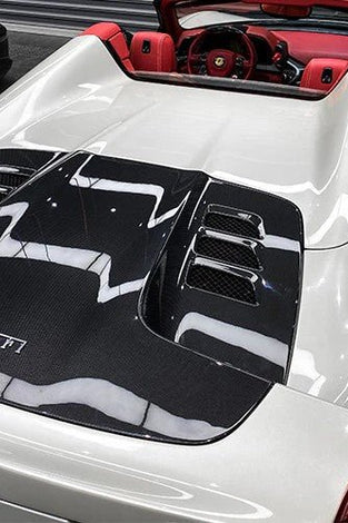 Capot moteur arrière pour Ferrari F458 Spider 2010 - 2014 en fibre de Carbone haute brillance - KDMPARTS EUROPE TUNING STORE