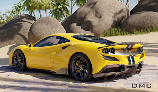 Diffuseur arrière en fibre de carbone « Challenge » de DMC pour Ferrari F8 Tributo Coupé et Spider - KDMPARTS EUROPE TUNING STORE