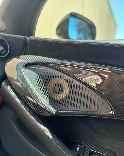 Garnitures de haut parleurs de porte droite / gauche McLaren 540C 570S 600LT en fibre de carbone - KDMPARTS EUROPE TUNING STORE