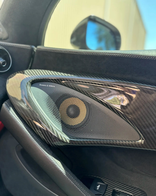 Garnitures de haut parleurs de porte droite / gauche McLaren 540C 570S 600LT en fibre de carbone - KDMPARTS EUROPE TUNING STORE