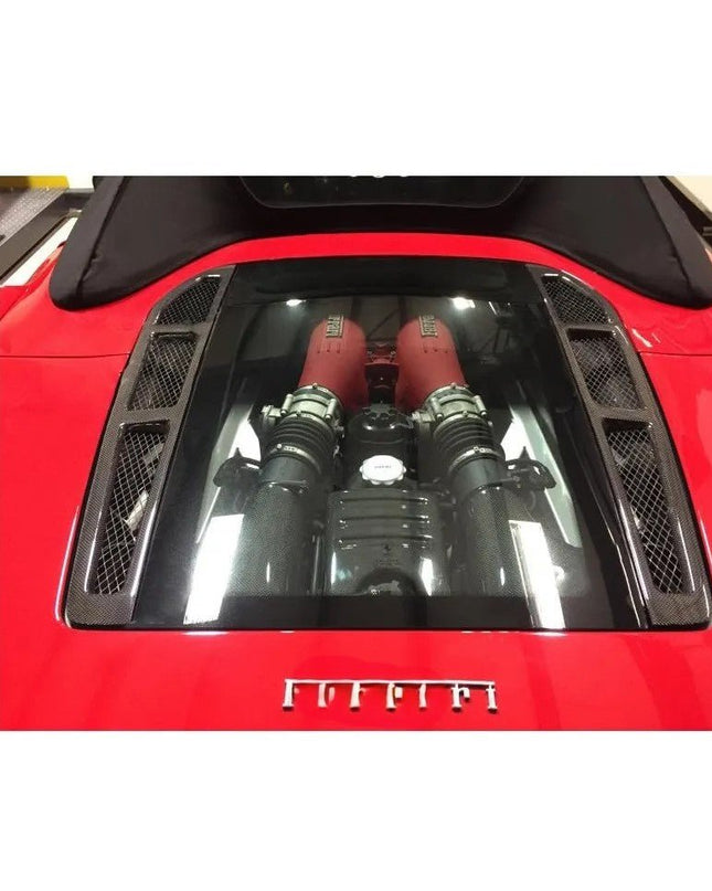 Garnitures de lunette arrière pour Ferrari F430 Spider et 16M 2004 - 2009 en fibre de carbone haute brillance - KDMPARTS EUROPE TUNING STORE