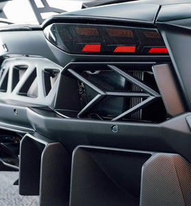 Grilles de prises d'air arrière en fibre de carbone « E - GT » DMC, s'adaptent pare chocs d'origine, pour Lamborghini Aventador Coupé et Roadster - KDMPARTS EUROPE TUNING STORE