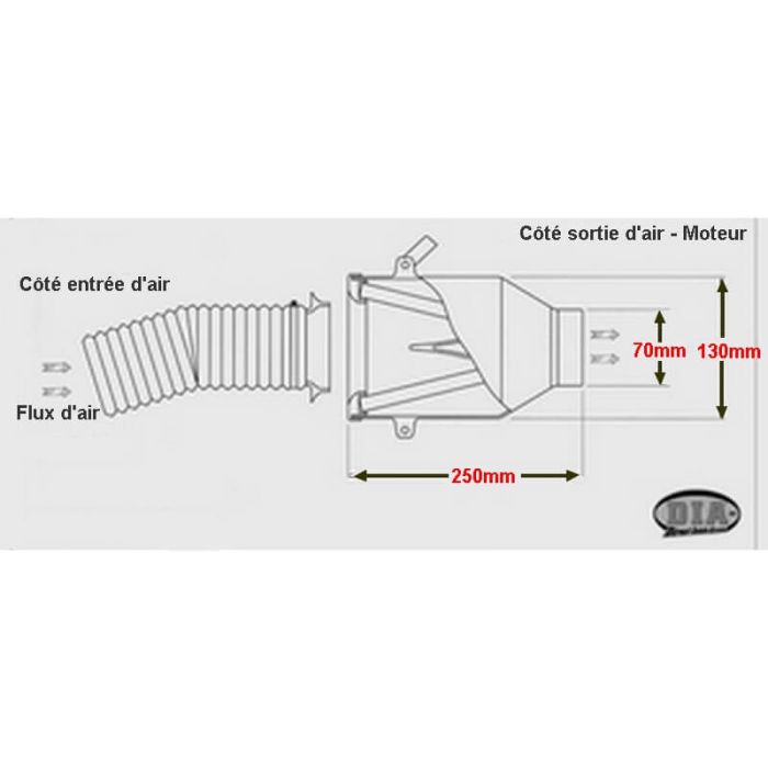 Kit admission DIA BMC universel - 70 mm de diamètre - pour moteur Jusqu'à 1600cc - KDMPARTS EUROPE TUNING STORE
