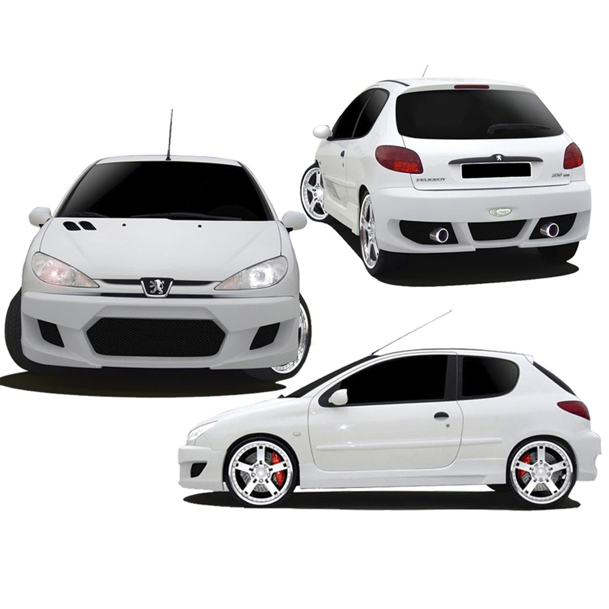 Kit carrosserie pour Peugeot 206 (98 - 08) – Look drift - KDMPARTS EUROPE TUNING STORE
