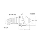 Kit d'admission universel BMC Boite à air DIA avec élément filtrant coton - KDMPARTS EUROPE TUNING STORE