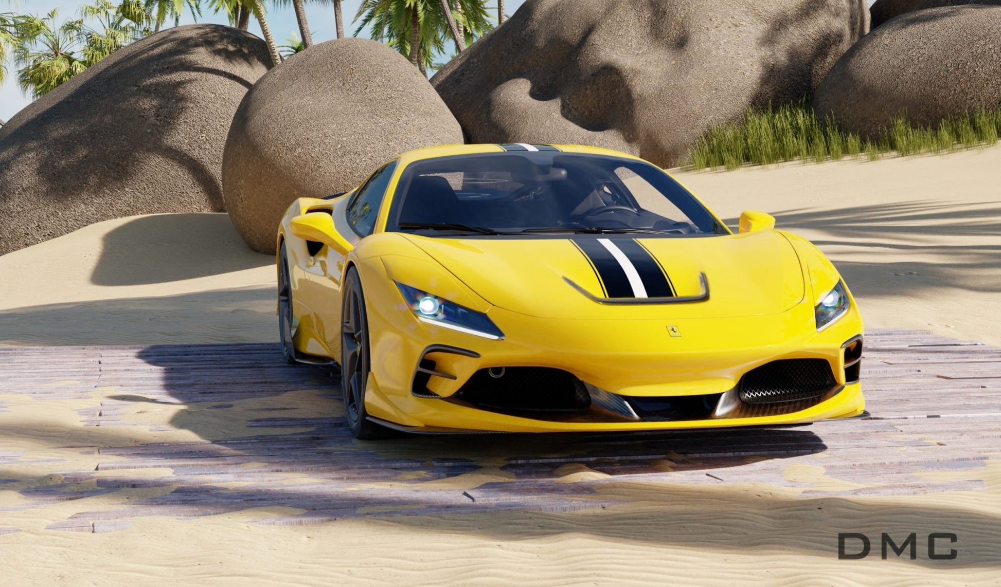 Lame de pare chocs avant en fibre de carbone « Speciale » de DMC pour Ferrari F8 Tributo Coupé et Spider - KDMPARTS EUROPE TUNING STORE