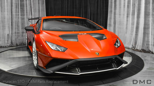 Lame de pare chocs avant en fibre de carbone « STO » de DMC pour Lamborghini Huracan STO Coupé et Spyder d'origine - KDMPARTS EUROPE TUNING STORE
