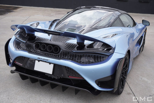 Pare chocs arrière restylé avec aileron et grilles et diffuseur en fibre de carbone de DMC pour McLaren 720S et 765LT Coupé et Spider d'origine - KDMPARTS EUROPE TUNING STORE