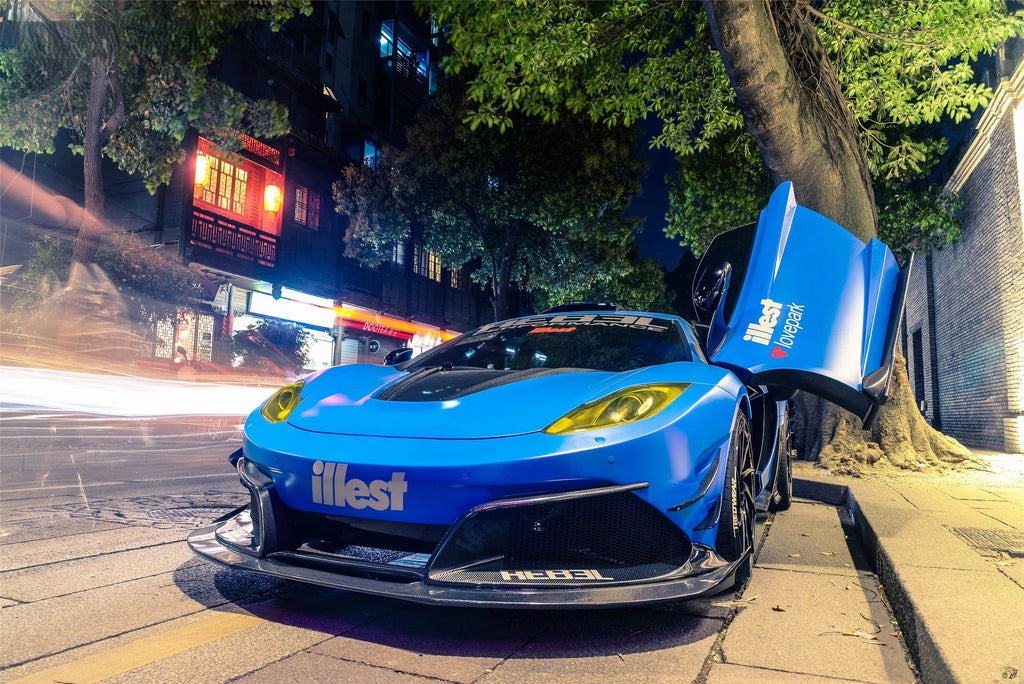 Pare chocs avant avec Lame de spoiler pour McLaren MP4 12C Style Rebel Performance 2011 - 2014 en fibre de carbone partiel - KDMPARTS EUROPE TUNING STORE