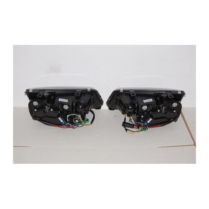 2 Phare Avant avec feux De Jour pour Volkswagen Bora / Jetta 4 '99 fond Noir - MS accessoires Auto