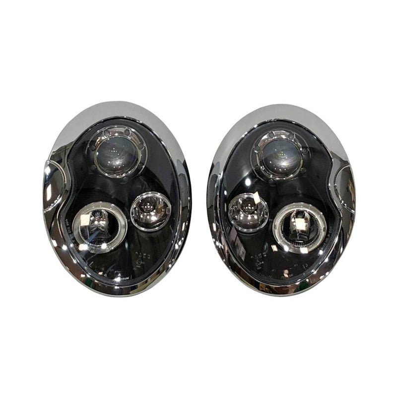 2 Phares Avant Yeux D'Ange pour Mini Cooper R50 / R52 / R53 '01/'05 fond Noir - MS accessoires Auto