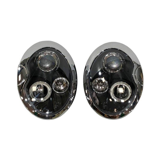 2 Phares Avant Yeux D'Ange pour Mini Cooper R50 / R52 / R53 '01/'05 fond Noir - MS accessoires Auto