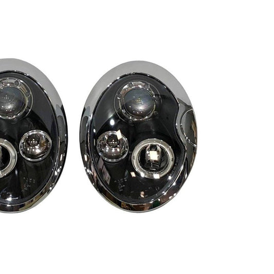 2 Phares Avant Yeux D'Ange pour Mini Cooper R50 / R52 / R53 '01/'05 fond Noir - MS accessoires Auto