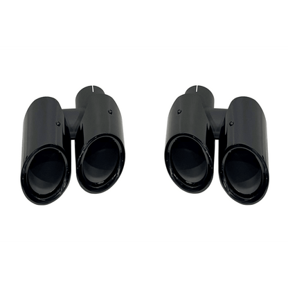 2 Embouts d'échappement pour Porsche Macan 2014-2020 Look 2023 - MS accessoires Auto