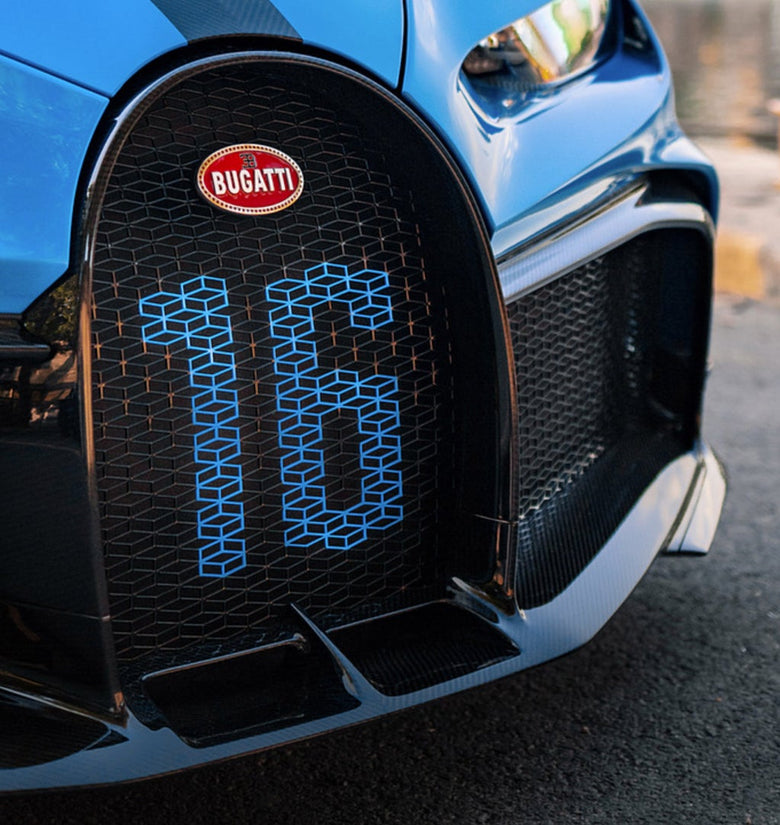 Spoiler avant en fibre de carbone forgée DMC pour Bugatti Chiron - remplace le splitter de base d'origine, look PUR SPORT - KDMPARTS EUROPE TUNING STORE