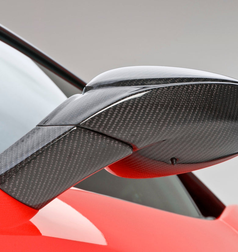 x2 pcs Coques de rétroviseurs latéraux pour Ferrari F458 Coupé Italia / Spider 2010 - 2014 en fibre de Carbone haute brillance - KDMPARTS EUROPE TUNING STORE