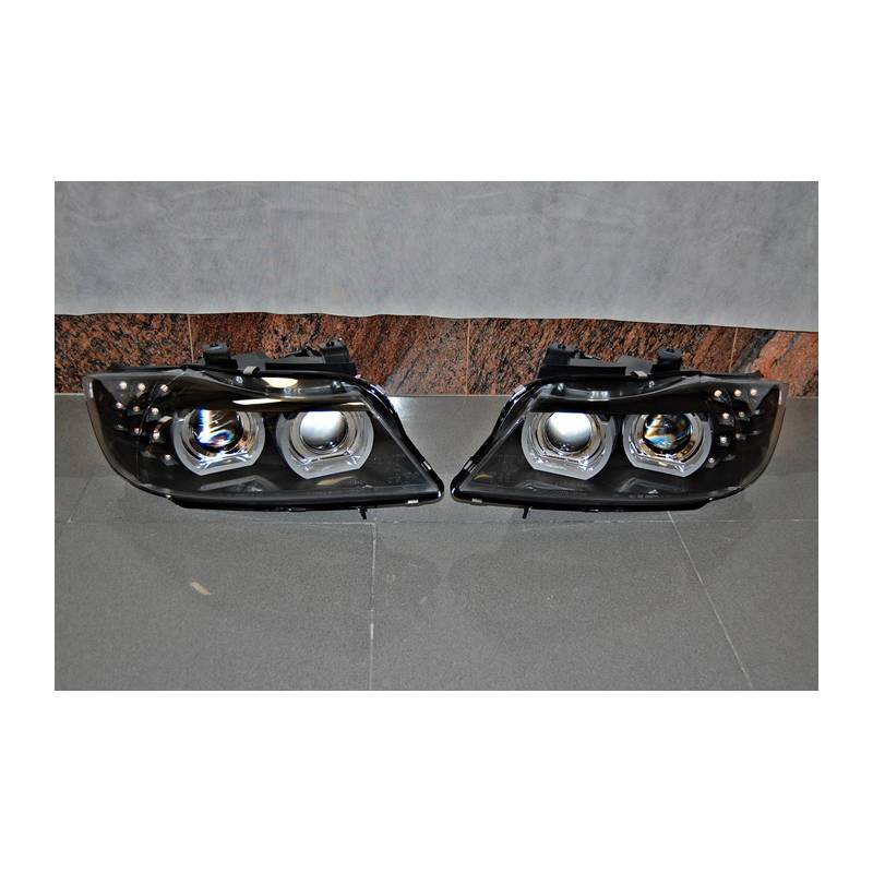 Jeu de Phare Avant Lumière De Jour BMW E90 '09-11 Xenon DRL Noir - KDMPARTS EUROPE TUNING STORE