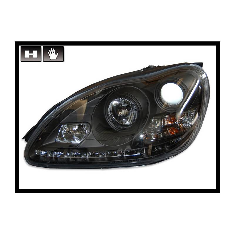 Jeu de Phare Avant Lumière De Jour Mercedes W220 '98'05, Noir - KDMPARTS EUROPE TUNING STORE