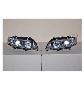 Set De Phares Avant Angel Eyes BMW X5 2001 Chromé - KDMPARTS EUROPE TUNING STORE