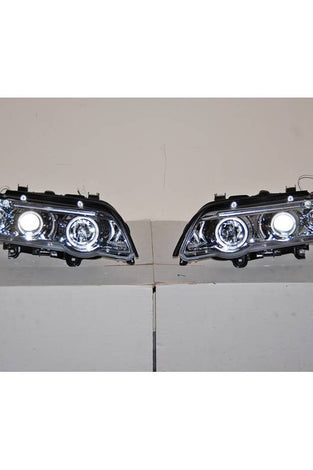 Set De Phares Avant Angel Eyes BMW X5 2001 Chromé - KDMPARTS EUROPE TUNING STORE