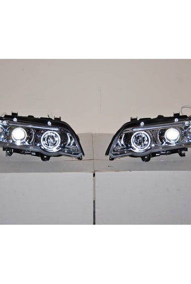 Set De Phares Avant Angel Eyes BMW X5 2001 Chromé - KDMPARTS EUROPE TUNING STORE