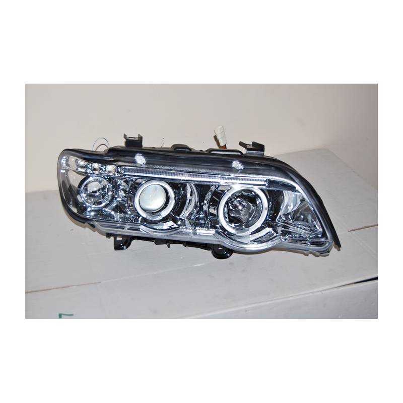 Set De Phares Avant Angel Eyes BMW X5 2001 Chromé - KDMPARTS EUROPE TUNING STORE